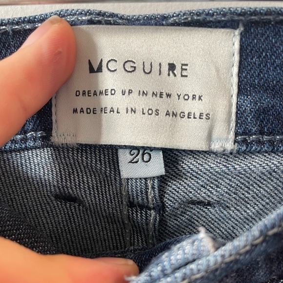 McGuire, waist 26, style code 246A, dark wash straight or bootcut leg denim jean - Picture 2 of 6